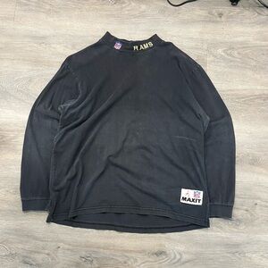 90s Rams NFL mock neck black long sleeve shirt Size L